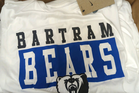 White Dri Fit Tee shirt Bear Block