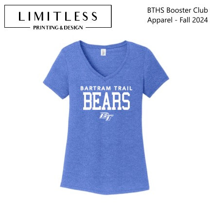 Womens Blue Bartram type V-neck