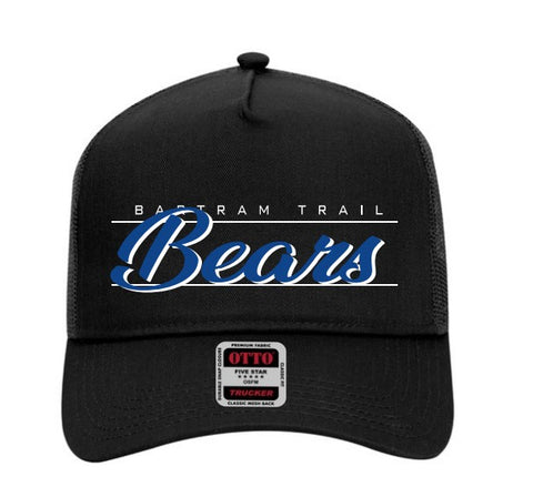 HAT- Black  Bears Script Trucker Hat