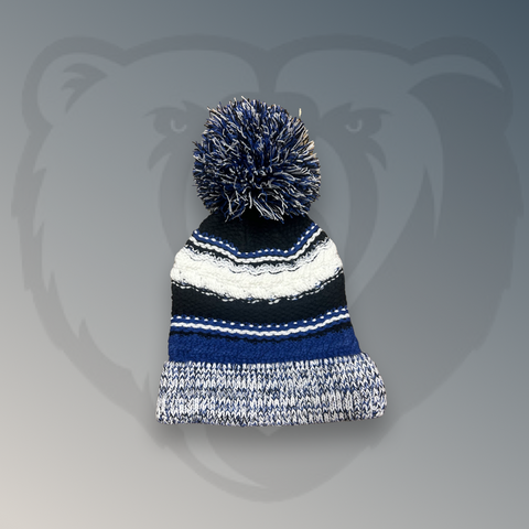 Winter Hat Pom multi stripe