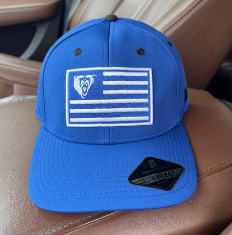 Blue cap with white flag design- Adjustable