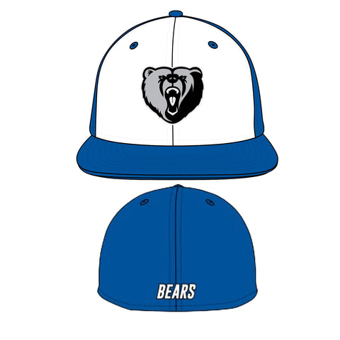 HAT-  White/Royal Bear - FITTED - DOME Hat